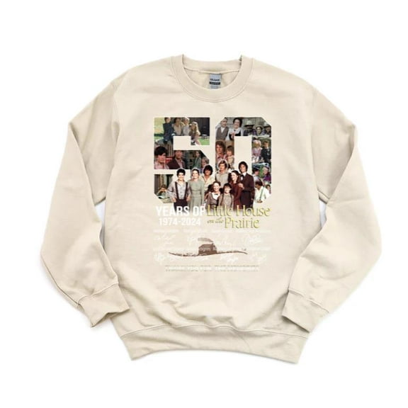 Little House On The Prairie 50 Years TV Show Classic Western Drama Retro Sweatshirt, for men & women, up to size 5XL