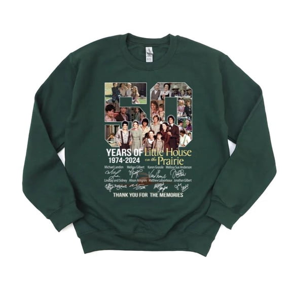 Little House On The Prairie 50 Years TV Show Classic Western Drama Retro Sweatshirt, for men & women, up to size 5XL