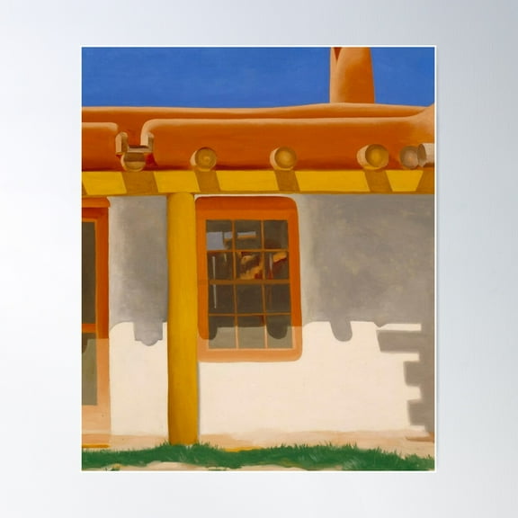 Little House With Flagpole Art By Georgia O'Keeffe Drawing Poster Wall Art, Modern Wall Decor For Living Room Bedroom, 24x36 UNFRAMED