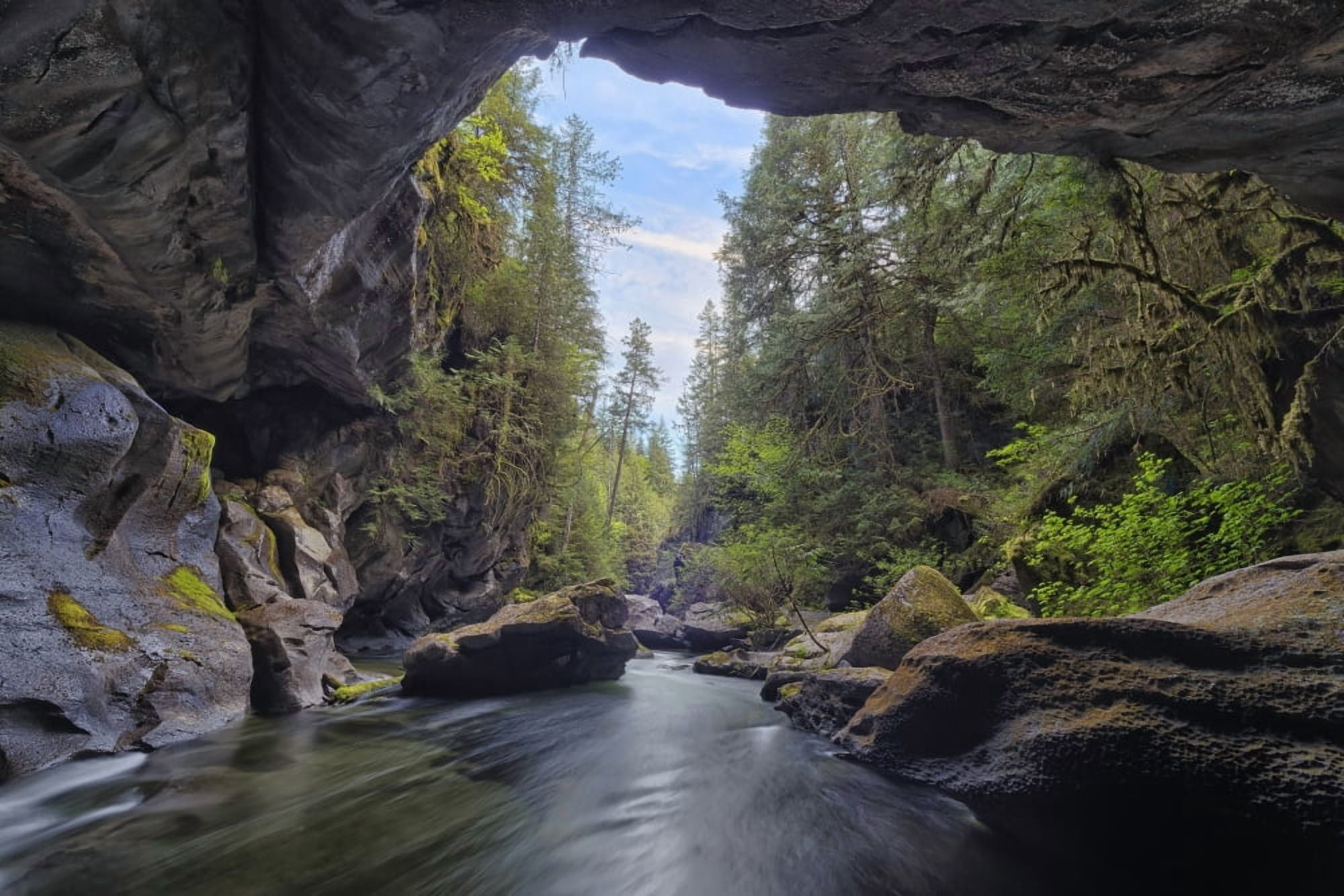 Little Huson Caves near Woss British Columbia Canada Canvas Art - Robert Postma Design Pics (38 x 24)