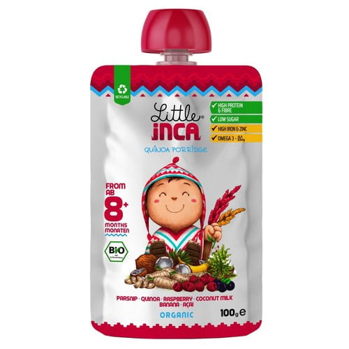 Little Inca Quinoa Porridge Baby Food Pouch 8 months + 100g, British Import (Pack of 3)