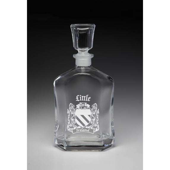 Little Irish Coat of Arms Whiskey Decanter (Sand Etched)