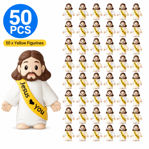 Little Jesus Figures,Mini Jesus Figurines - Tiny Statues for Easter Egg Stuffers,Religious Gifts,Parties,Baptism Gifts,Multicolor Miniature Decorations,Hide and Seek Figurines