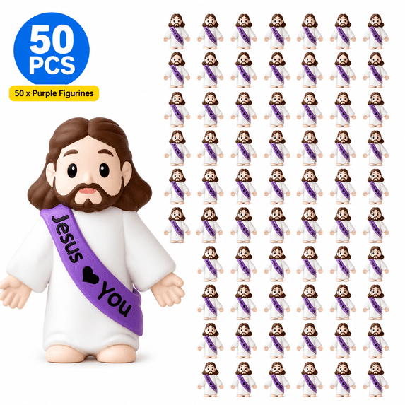 Little Jesus Figures,Mini Jesus Figurines - Tiny Statues for Easter Egg Stuffers,Religious Gifts,Parties,Baptism Gifts,Multicolor Miniature Decorations,Hide and Seek Figurines