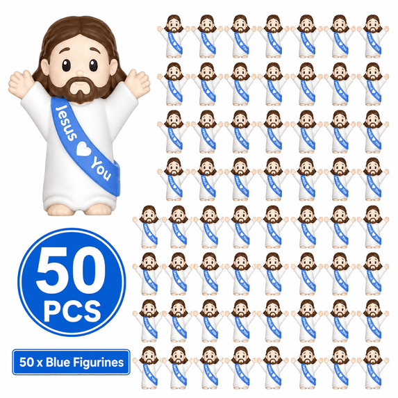 Little Jesus Figures,Mini Jesus Figurines - Tiny Statues for Easter Egg Stuffers,Religious Gifts,Parties,Baptism Gifts,Multicolor Miniature Decorations,Hide and Seek Figurines