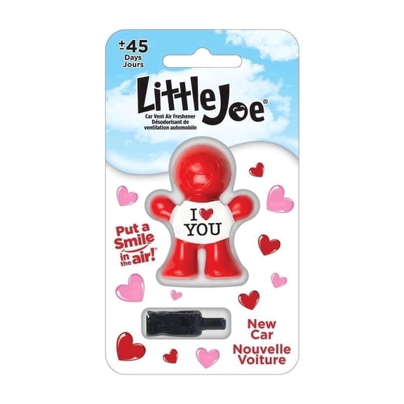 Little Joe 96410 I Love You New Car Scent Car Air Freshener Vent Clip, Fights Odors for up to 45 Days, Long-Lasting Freshness, Cute Car Odor Eliminator, Pack of 1
