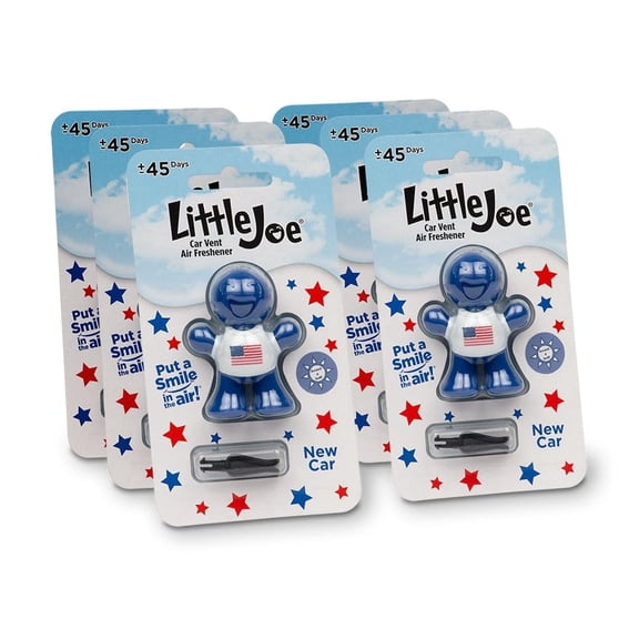Little Joe 96419-6PK USA Edition New Car Scent Car Air Freshener A/C Vent Clip Uses Alcohol-Free Fragrance Oil is Non-Hazardous and Non-Toxic Plastic, Pack of 6