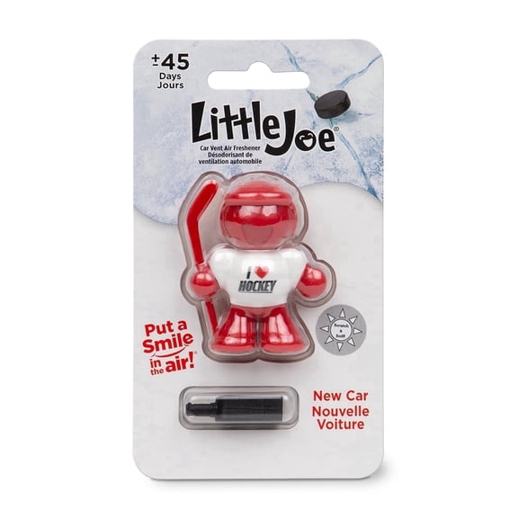 Little Joe 96427 I Love Hockey New Car Scent Car Air Freshener A/C Vent Clip Uses Alcohol-Free Fragrance Oil is Non-Hazardous and Non-Toxic Plastic, Pack of 1, Red