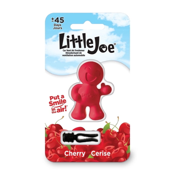 Little Joe 96407 Cherry Scent Car Air Freshener Clips to A/C Air Vent Uses Alcohol-Free Fragrance Oil is Non-Hazardous and Non-Toxic Plastic, Pack of 1