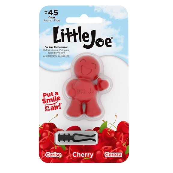 Little Joe 96407 Cherry Scent Car Air Freshener Clips to A/C Air Vent Uses Alcohol-Free Fragrance Oil is Non-Hazardous and Non-Toxic Plastic, Pack of 1