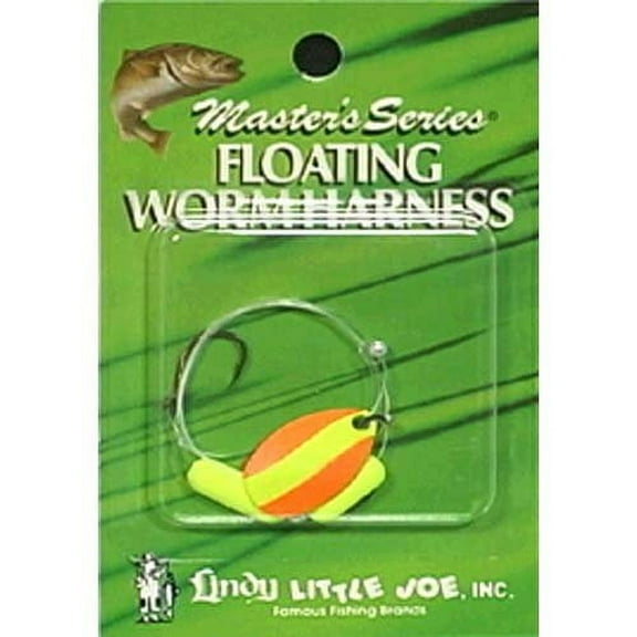 Little Joe Floating Worm Harness Fishing Lure Harness Orange Yellow Blade Yellow Float 36 inch length Snell
