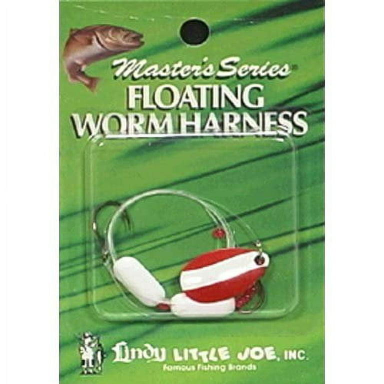Little Joe Floating Worm Harness Fishing Lure Harness Red White Blade White  Float 36 inch length Snell