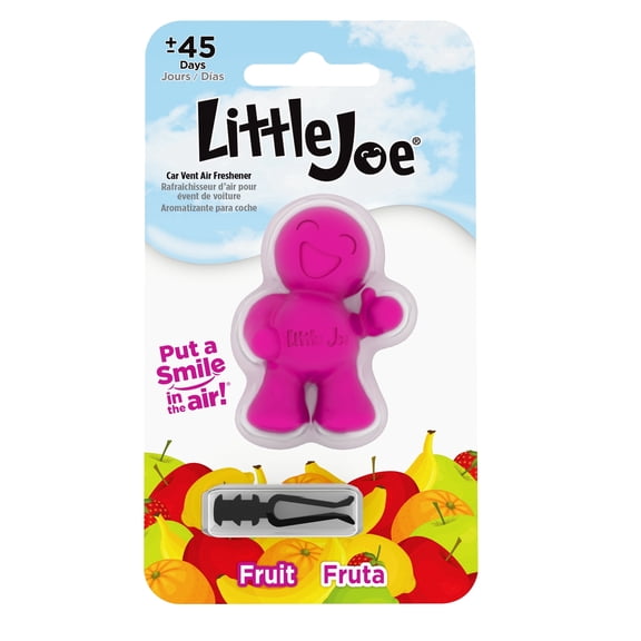 Little Joe 96404 Fruit Scent, Car Air Freshener, Clips to A/C Air Vent, Alcohol-Free Fragrance Oil, Non-Hazardous and Non-Toxic Plastic, Set of 1