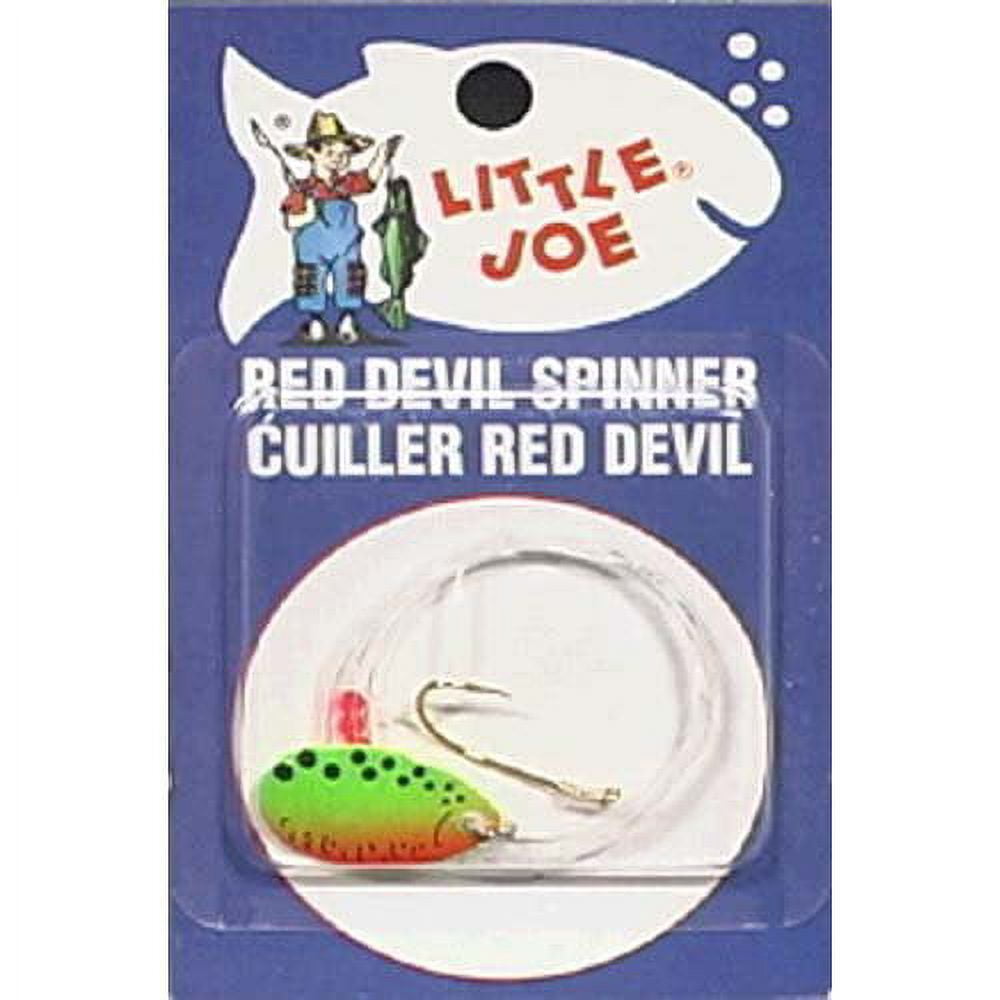 Little Joe Red Devil Single Hook Spinner 3 Indiana Fishing Lure Spinner Rig  Fire Tiger 36 inch length Snell