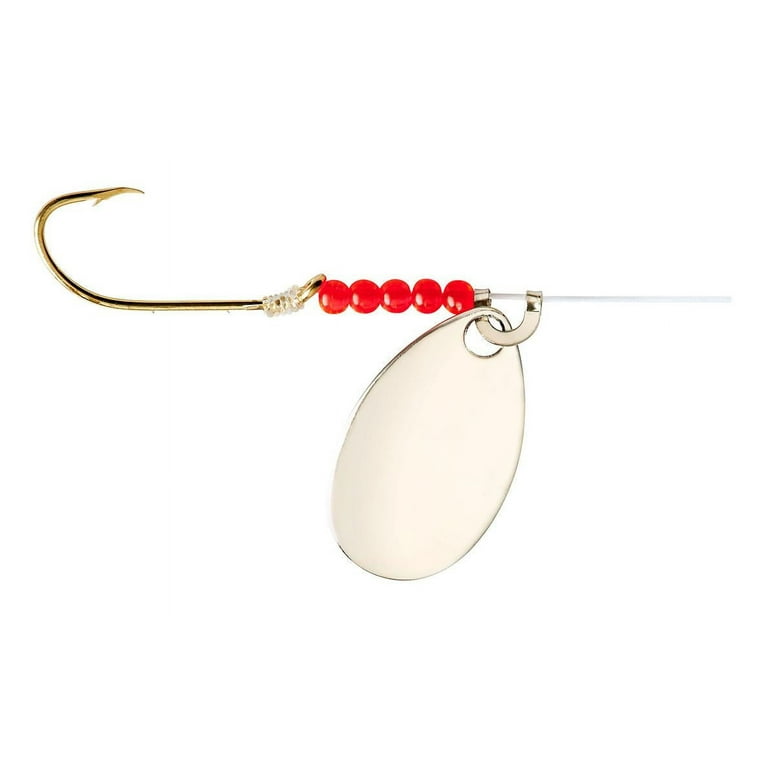 Little Joe Red Devil Single Hook Spinner 3 Indiana Fishing Lure Spinner Rig  Nickel 36 inch length Snell