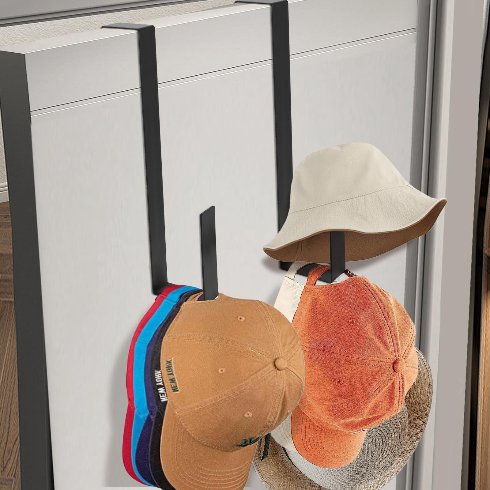 Little Joke Hat Rack for Door, 2-Pack Over Door Hat Organizer for ...