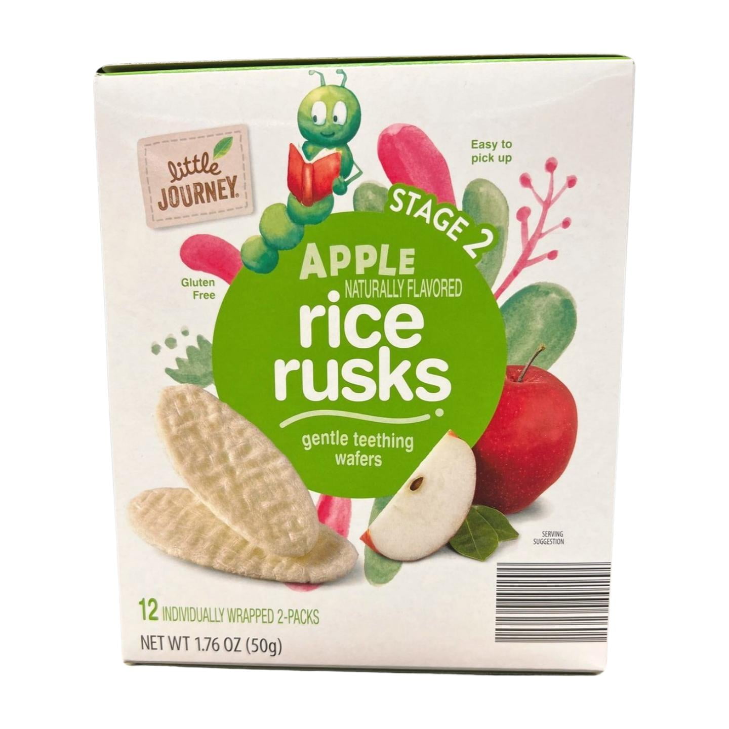 Thin Rice Rusk Little Journey Apple Naturally Flavoured Rice Rusks, Stage 2 Gentle ...