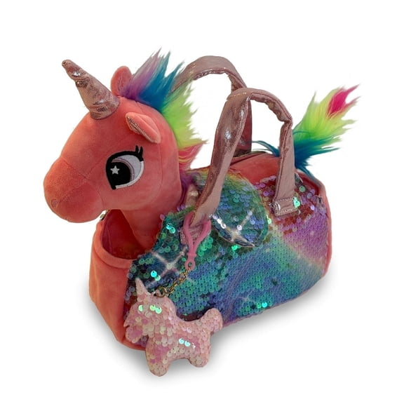 Little Jupiter Pet Plush Set with Bag - Pink Coral