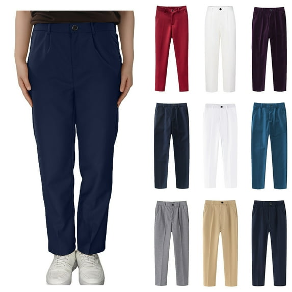 Little Kid Boys' Little Stretch Twill Skinny Leg Pant with Pockets, School Uniforms for Kids and Teens Navy 7-8 Years