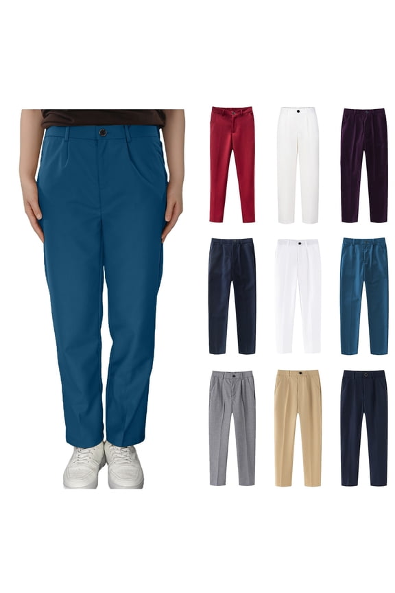 Little Kid Boys' Little Stretch Twill Skinny Leg Pant with Pockets, School Uniforms for Kids and Teens Sky Blue 2-3 Years