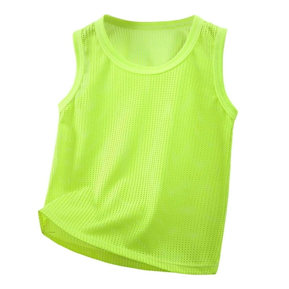 Little Kid Boys Summer Sleeveless T Shirt Breathable Mesh Tank Top For Kids Casual Comfortable Athletic Activewear Toddler To Youth Solid Youth Shirt Top 10 for Boys Age 10 3-4 Years Green