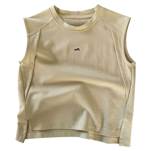 Little Kid Boys Summer Tops For Toddler Kids 2 12 Years Sleeveless Round Neck Casual Tee Shirt Lightweight Breathable Comfortable Daily Wear Boys Short Sleeve Shirt Thermal Top 6-7 Years Beige