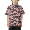 thumbnail image 1 of Little Kid Children Beach Leisure Loose Comfortable Trendy Foreign Trade Comfortable Boys Collar Button Open Shirt Short Sleeve Shirt Graphic Tees Toddler Boy Graphic Tees Boys 3-4 Years Pink, 1 of 3