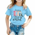 thumbnail image 1 of Little Kid Children's Printed Round Neck Short Sleeved T Shirt For Boys And Girls Long Sleeve Toddler 2 Cute Toddler Shirts Girls 2t Undershirt Oleander Size 16 Birthday Girl 4t 3-4 Years Blue, 1 of 4