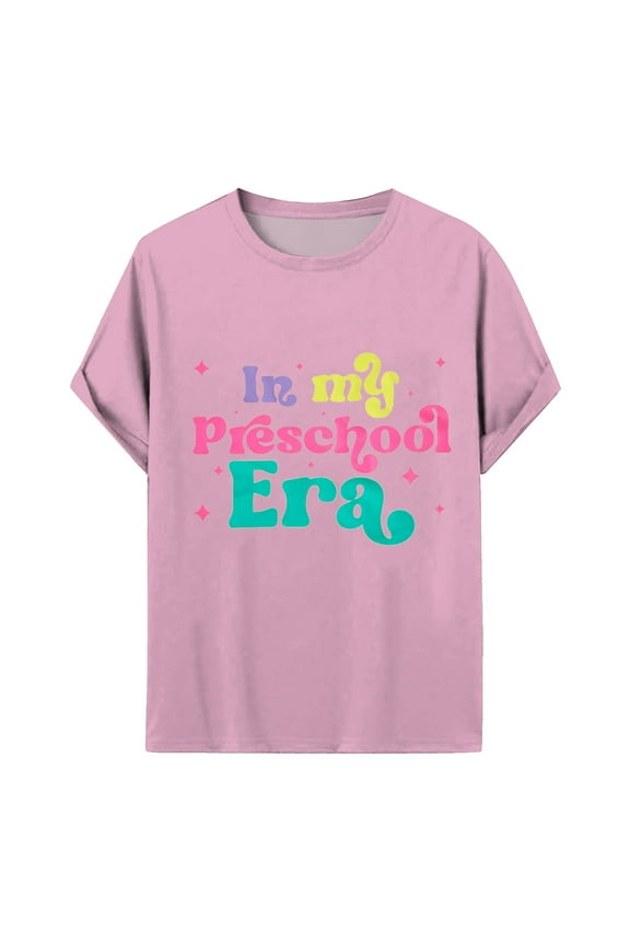 Little Kid First Day Of Kindergarten Shirt Toddler First Day Of School Tee Boy Girls For Kindergarten Tops Toddler Girls Clothes Girl Tops Size 12 14 Teen Fall Size 5t Shirts 5-6 Years Pink
