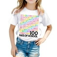 thumbnail image 1 of Little Kid Girls' Casual Printed Round Neck Short Sleeved Shirt T Shirt Casual Little Girls Tunic Top Top And Leggings Set for Girls Big Tops Ballet Long Sleeve Wrap for 5-6 Years White, 1 of 6