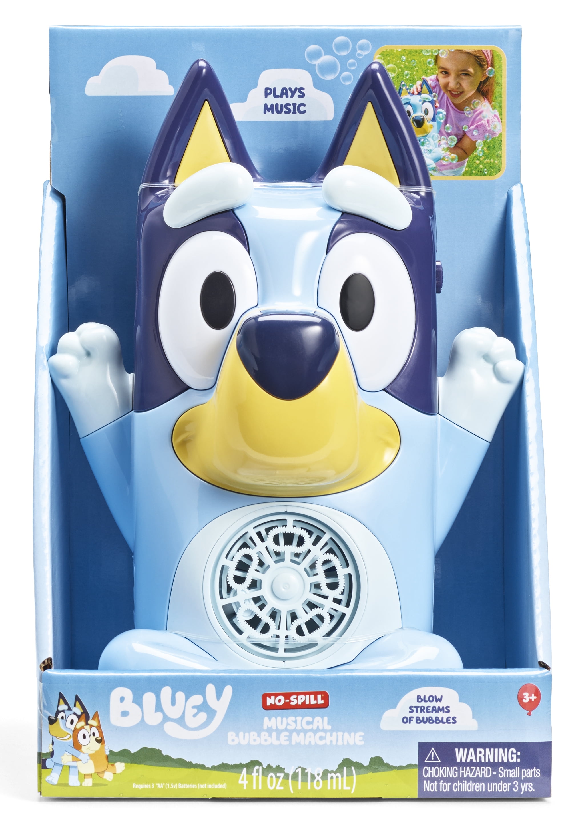 Little Kid Inc. Bluey No Spill Musical Bubble Machine
