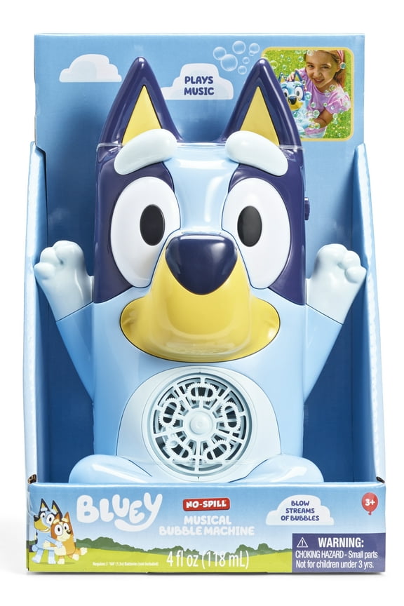 Little Kid Inc. Bluey No Spill Musical Bubble Machine