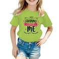 thumbnail image 1 of Little Kid Kid Girls Cute Graphic Round Neck Short Sleeve Tee Summer Casual T Shirt Christmas Top Baby Girl Crop Top Tops for Teen Girls Snowflake Long Crop for Little Girl School 5-6 Years Green, 1 of 5