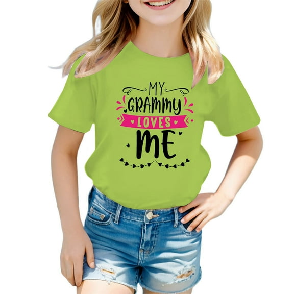 Little Kid Kid Girls Cute Graphic Round Neck Short Sleeve Tee Summer Casual T Shirt Christmas Top Baby Girl Crop Top Tops for Teen Girls Snowflake Long Crop for Little Girl School 5-6 Years Green