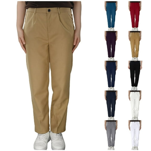 Little Kid Kid School Uniform Dress Pants Relaxed Fit Stretch School Uniform Pant Chino Pants for Toddler to Youth Boys and Girls Khaki 4-5 Years