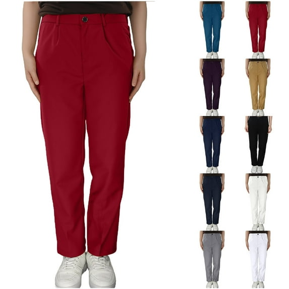 Little Kid Kid School Uniform Dress Pants Relaxed Fit Stretch School Uniform Pant Chino Pants for Toddler to Youth Boys and Girls Red 2-3 Years