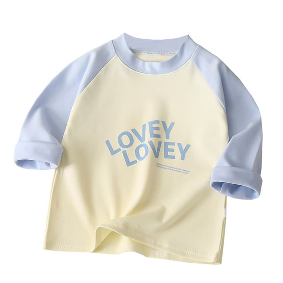 Little Kid Kids Boys Girls Casual Long Sleeve Raglan Sleeve T Shirts Crewneck Tops Kids Color Block Tee Toddlers Tops Girls Tunic Toddler Long Shirt Simply Be Clothes Baby Girl 7-8 Years Blue