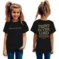thumbnail image 1 of Little Kid Kids Girl's Graphic Letter Print Tee Shirt Round Neck Short Sleeve T Shirts Summer Cute Trendy Tops Girls Full Sleeves Tops 5t Little Girl Lace Top Lime Top Toddler 7-8 Years Black, 1 of 3