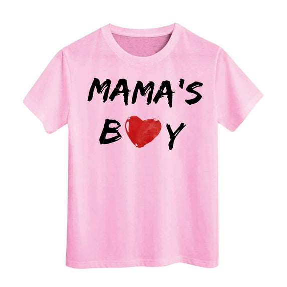 Little Kid MAMA'S BOY Toddler Boy Shirt Baby Tee Boys Thermal Underwear Set Boys Size Long Sleeve Shirts Short Sleeve Kids Sleeveless Shirt Summer Kids Shirts Toddler Undershirt 4-5 Years Pink