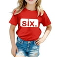 thumbnail image 1 of Little Kid Shirts For Kids Girls Child Short Sleeve Prints T Shirt Trendy Girls Fans Present Tops Little Tunic Top Turtle Neck Top for High Tops Size 6 Winter 3-4 Years Red, 1 of 6