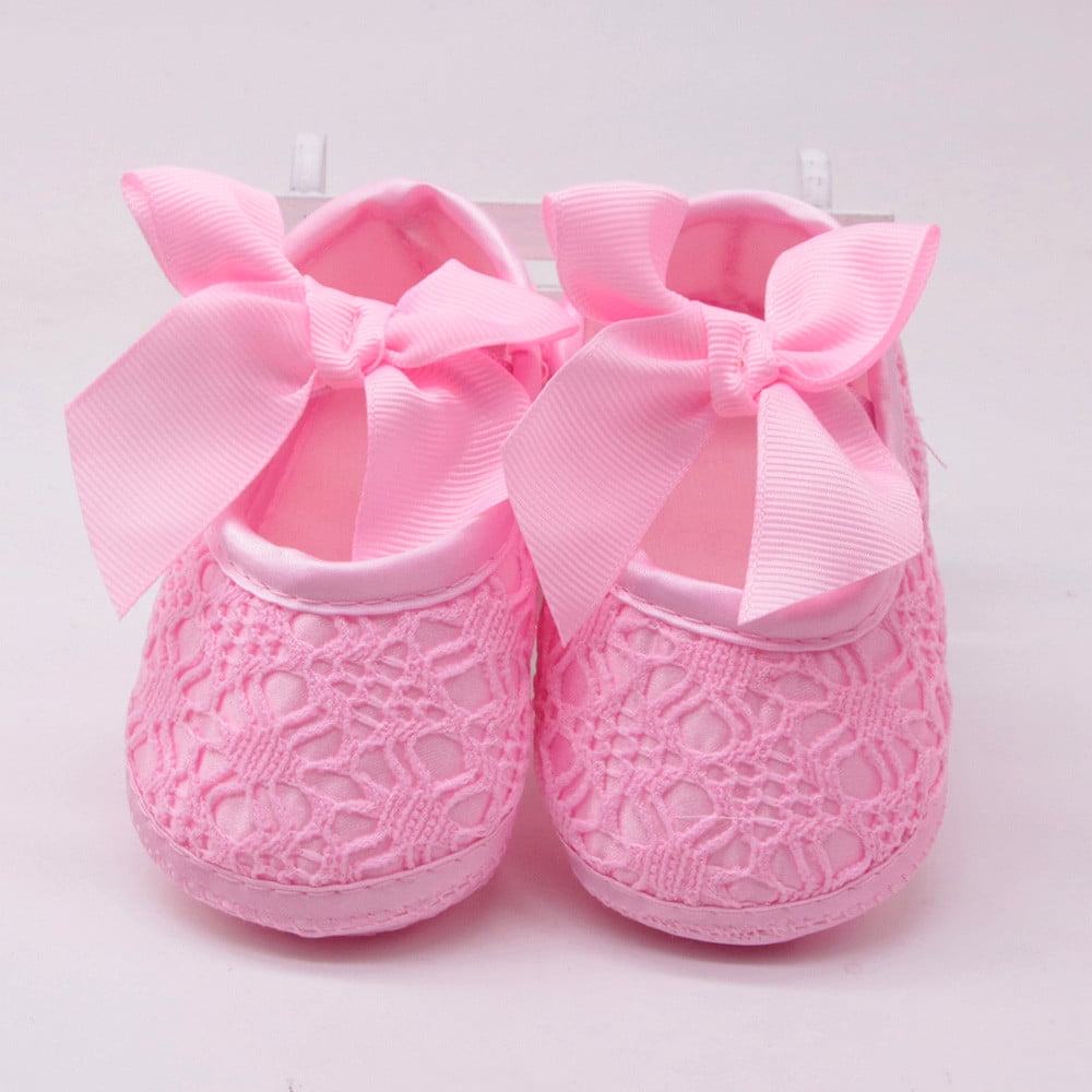 Little Kid Shoe Baby Girls Soft Shoes Soft Soled Non-slip Bowknot Footwear Crib Shoes Size 2 Shoes