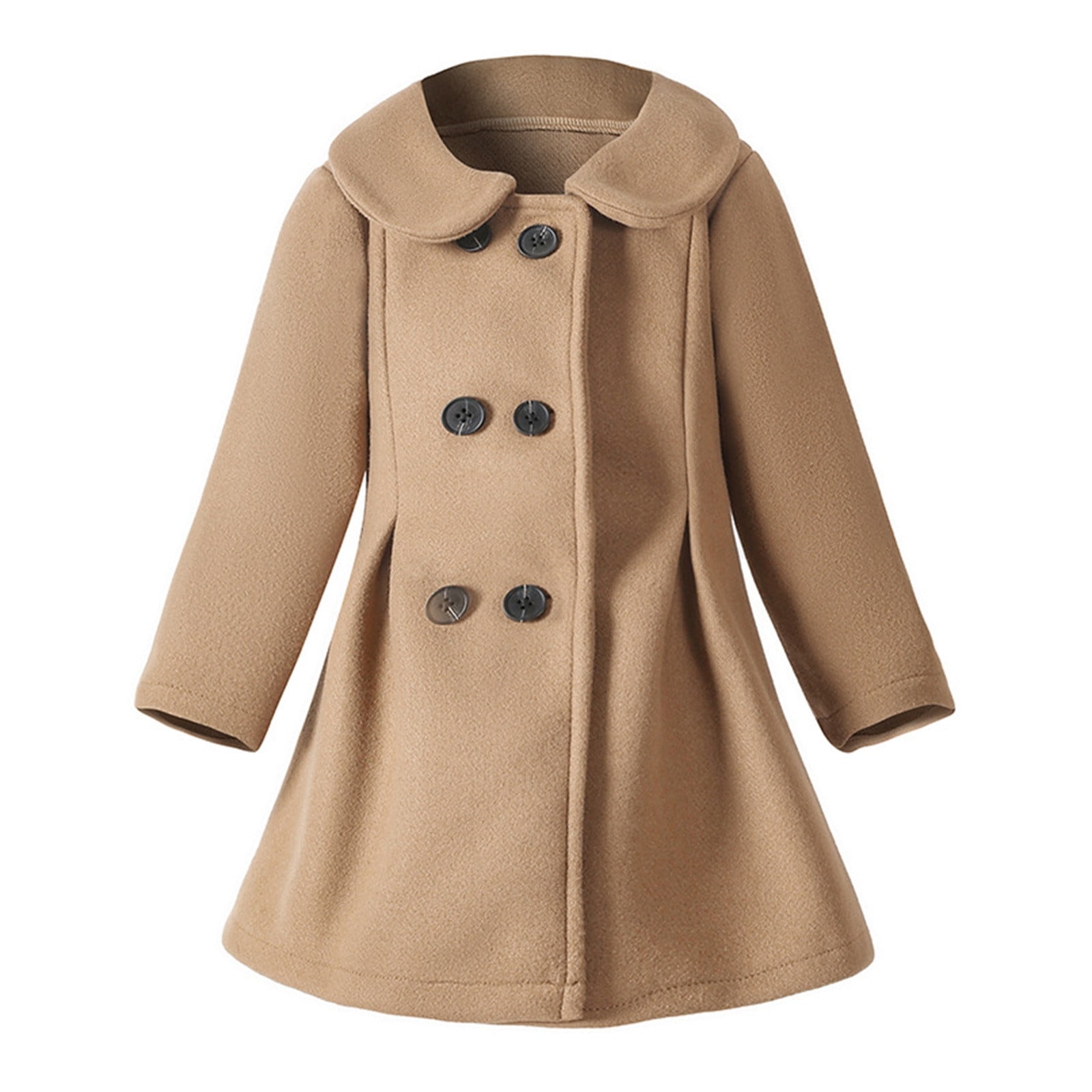 Little Kid Toddler Boys Girls Wool Coat Winter Warm Coat Kids Jacket Outwear Clothes Toddler Girls Full Sleeve Tops Mint Top Girl Shirt 4t Top Girl Age 4 High Tops Size 5 4-5 Years Brown