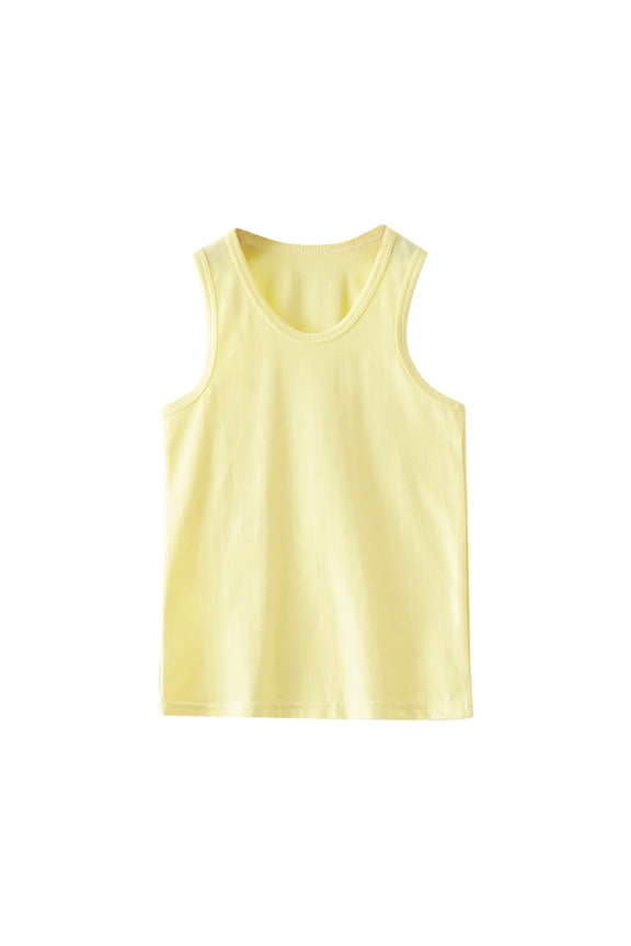 Little Kid Toddler Kids Girls Dance Tank Top Racerback Crop Tank Top Soild Sleeveless Sports Dance Ballet Gymnastics Dancewear Crop Tops Baby Girl Nice Shirt Girl Clothes for 4-5 Years Yellow