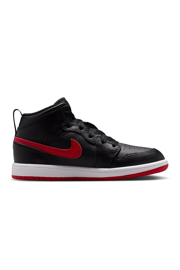 Little Kid's Jordan 1 Mid Black/University Red-White (DQ8424 005) - 11