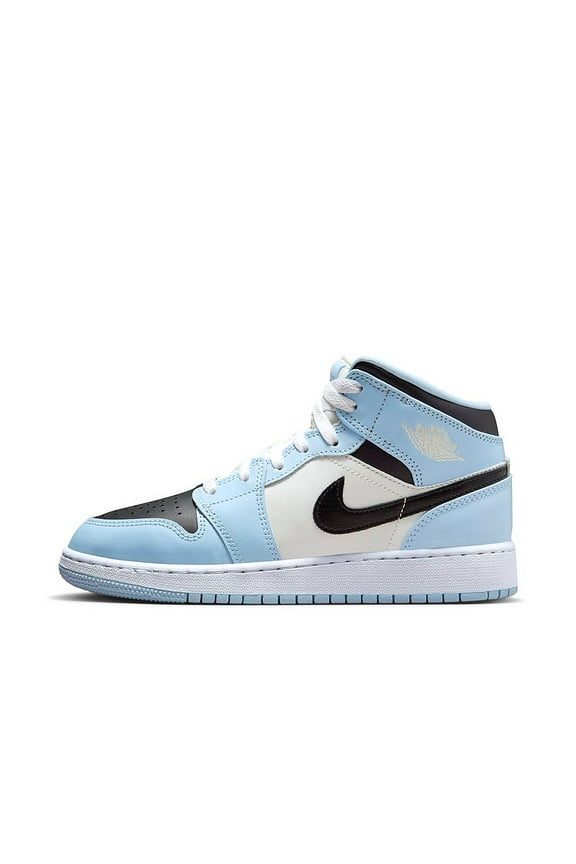 Little Kid's Jordan 1 Mid Ice Blue/Black-Sail-White (640737 401) - 11