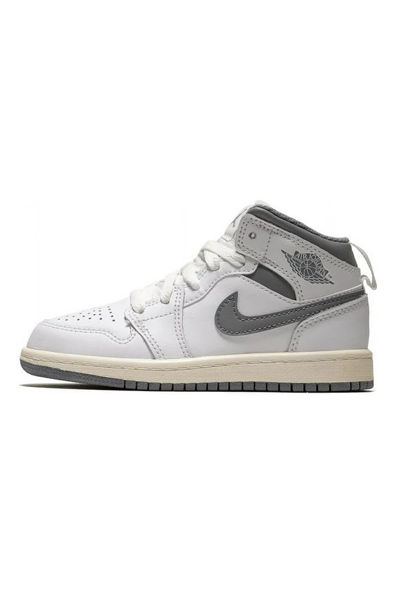 Little Kid's Jordan 1 Mid White/Stealth (640734 135) - 11