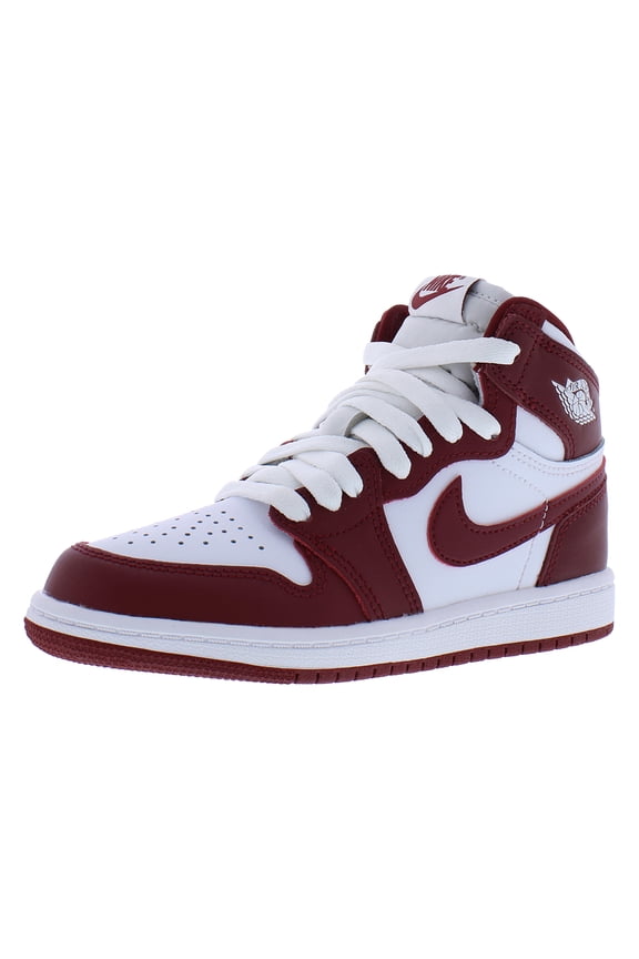 Jordan 1 Retro High OG PS Boys Shoes Size 11, Color: White/Team Red