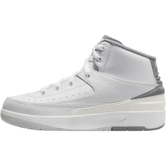 Little Kid's Jordan 2 Retro White/Cement Grey-Sail-Black (DQ8564 100) - 3