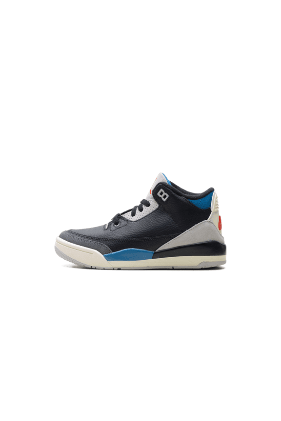 Little Kid's Jordan 3 Retro "Rare Air" Blk/Chil Rd-Ntrl Gry (IB8969 004) - 2.5