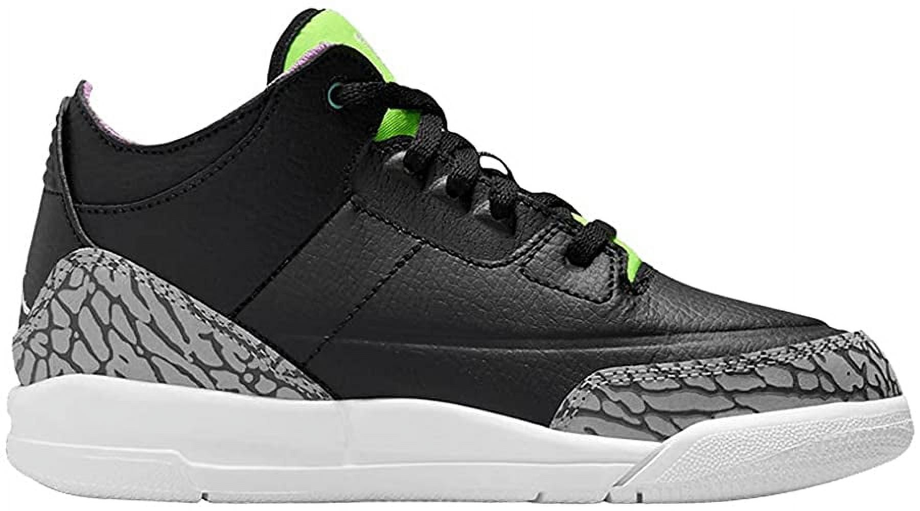 jordan 3 black white electric green